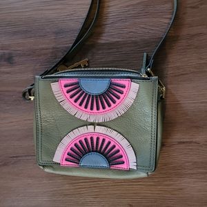 Small Green Fossil Crossbody Bag